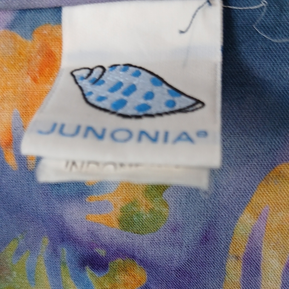 Junonia Purple & Blue Floral Tropical Button Down Top Women's Size 3X - Picture 2 of 5